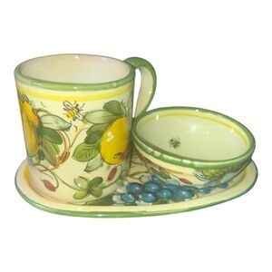 ITALIAN BARBERINI BEES & FRUITS PATTERN POTTERY